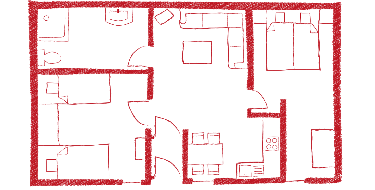 Grundriss Ferienwohnung 1